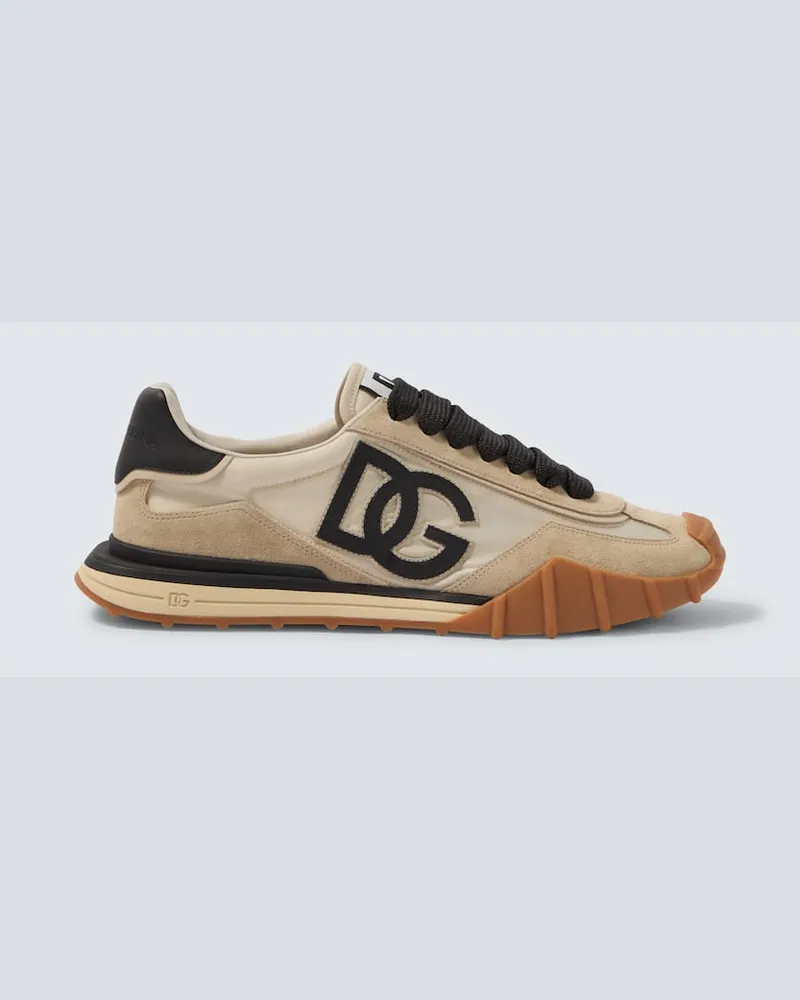 Dolce & Gabbana Sneakers DG mit Veloursleder Beige