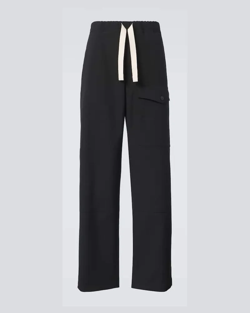 Dries van Noten Jogginghose aus Wolle Schwarz