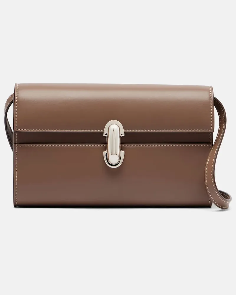 SAVETTE Crossbody Bag Symmetry Mini aus Leder Beige