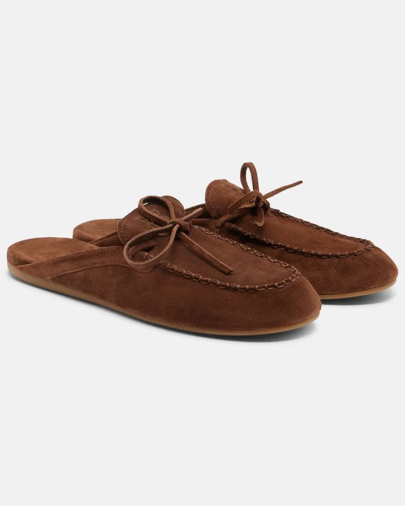 Miu Miu Slippers aus Veloursleder Braun