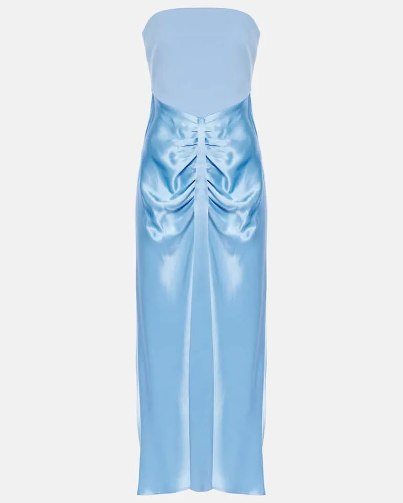 STAUD Midikleid Wayfaring aus Ponte und Satin Blau