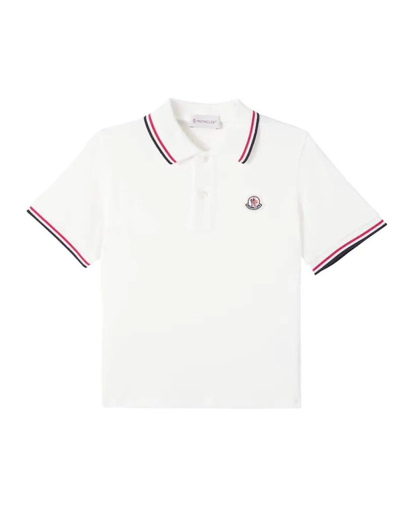 Moncler Polohemd aus Baumwoll-Piqué Weiß
