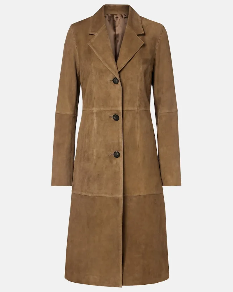 Totême Mantel aus Veloursleder Braun