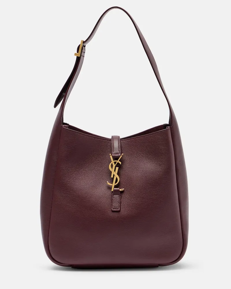 Saint Laurent Tote Bag Le 5 à 7 Small aus Leder Burgund