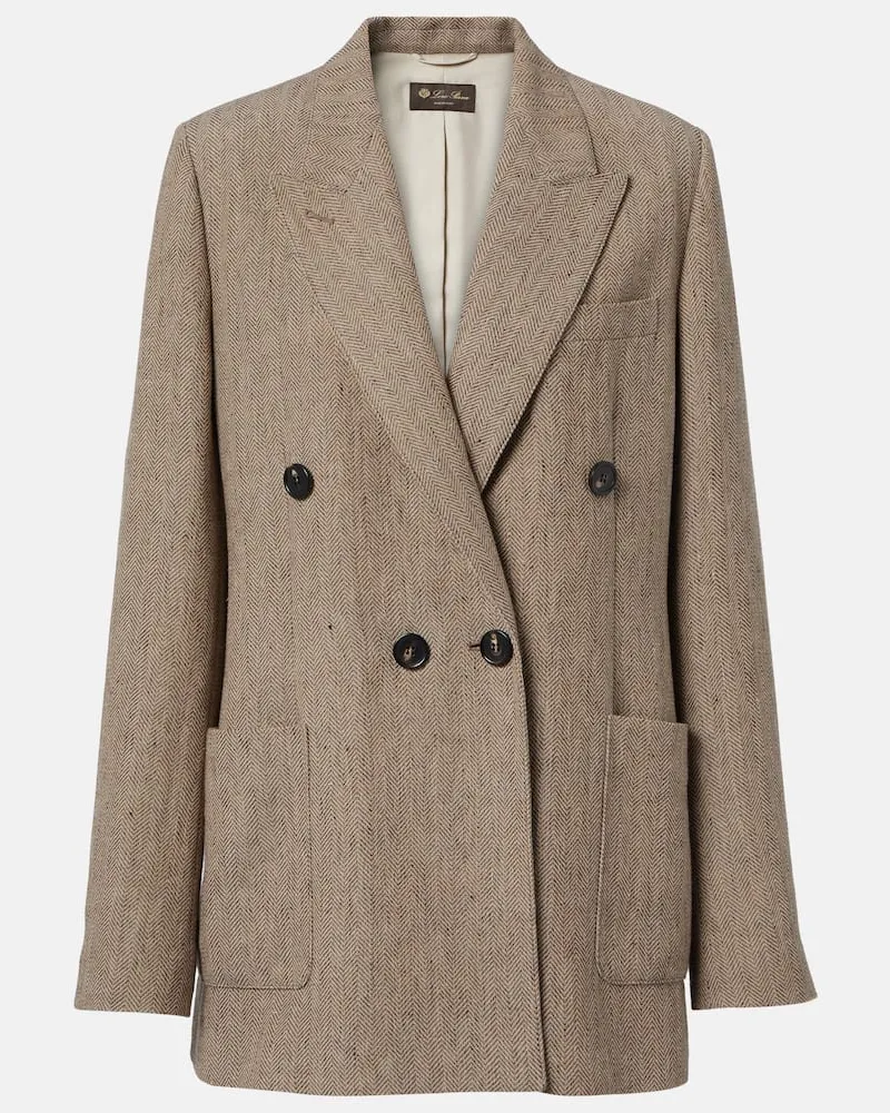 Loro Piana Blazer Genny aus Crêpe Braun