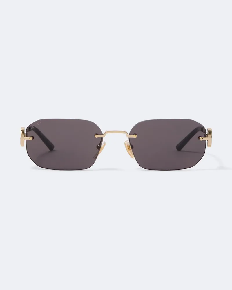 Gucci Eckige Sonnenbrille Gold
