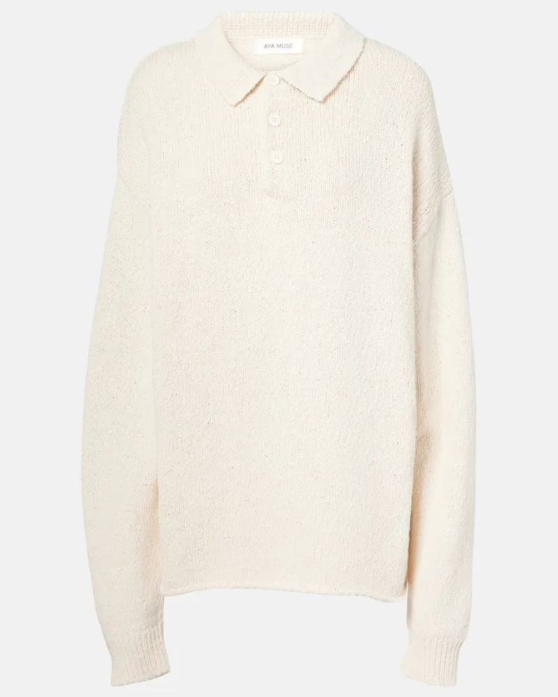 Aya Muse Rugby Shirt aus Baumwolle Beige