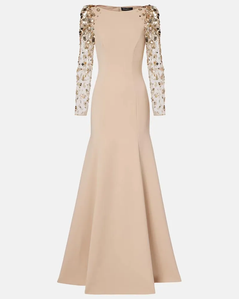 Jenny Packham Verzierte Robe Sylvia Beige
