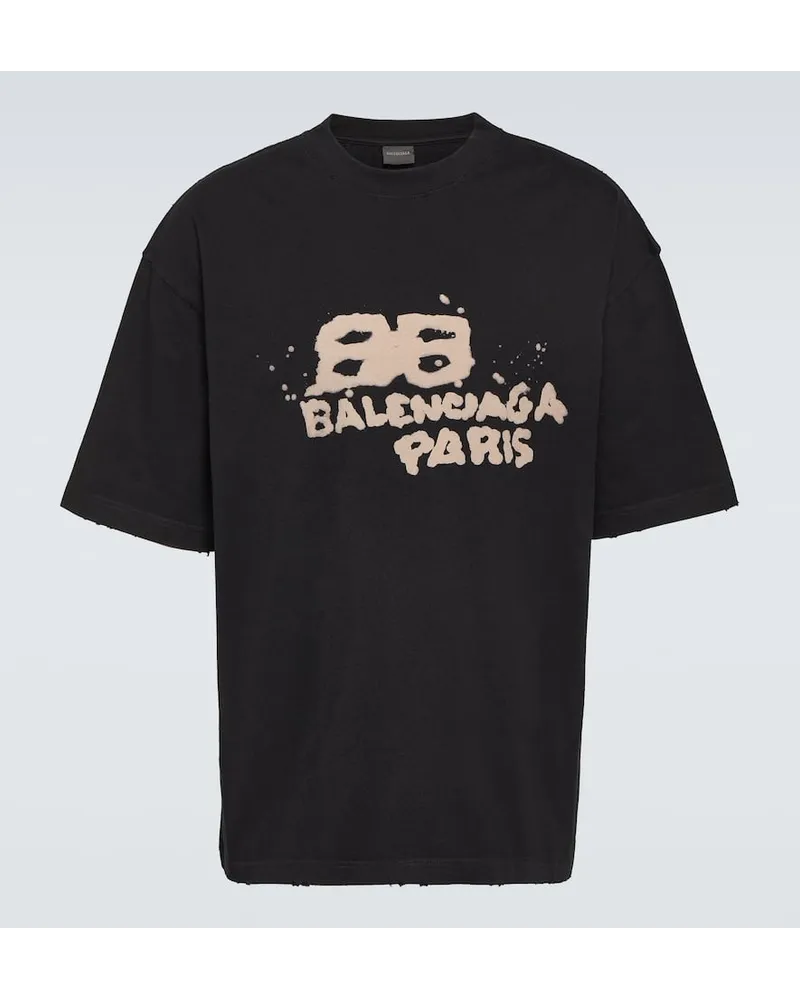 Balenciaga T-Shirt aus Jersey Schwarz