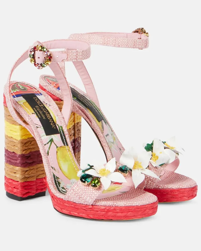 Dolce & Gabbana Sandalen Taormina 105 aus Raffiabast Multicolor