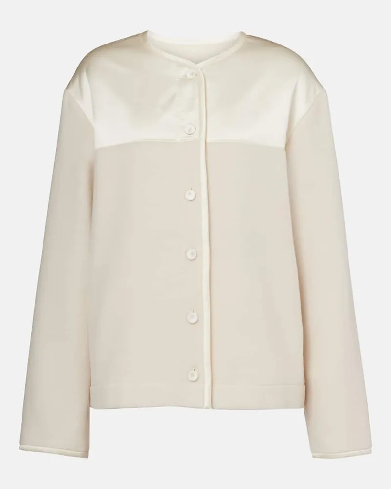 Jil Sander Jacke aus Schurwolle mit Satin Beige