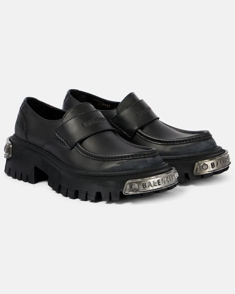 Balenciaga Loafers Tractor aus Leder Schwarz