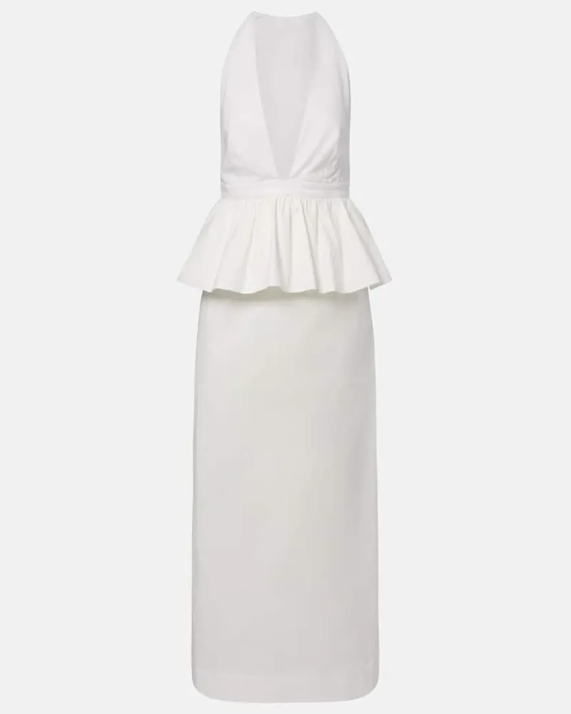Adriana Degreas Maxikleid aus Baumwolle Weiß