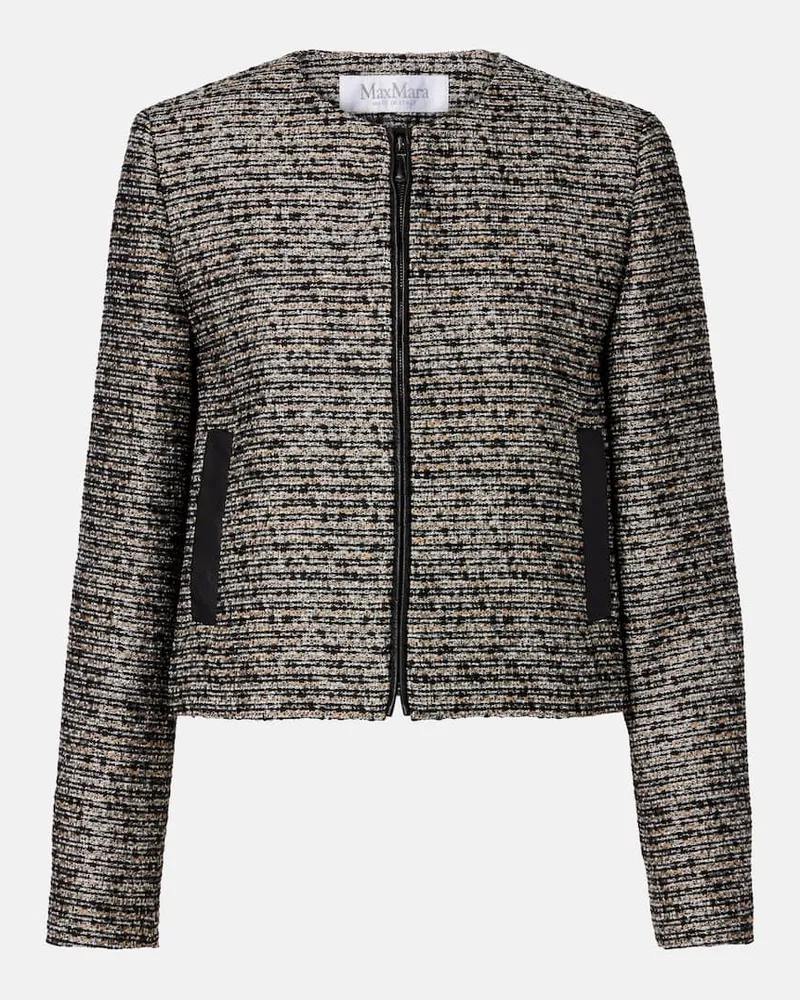 Max Mara Jacke Volume aus Tweed Schwarz