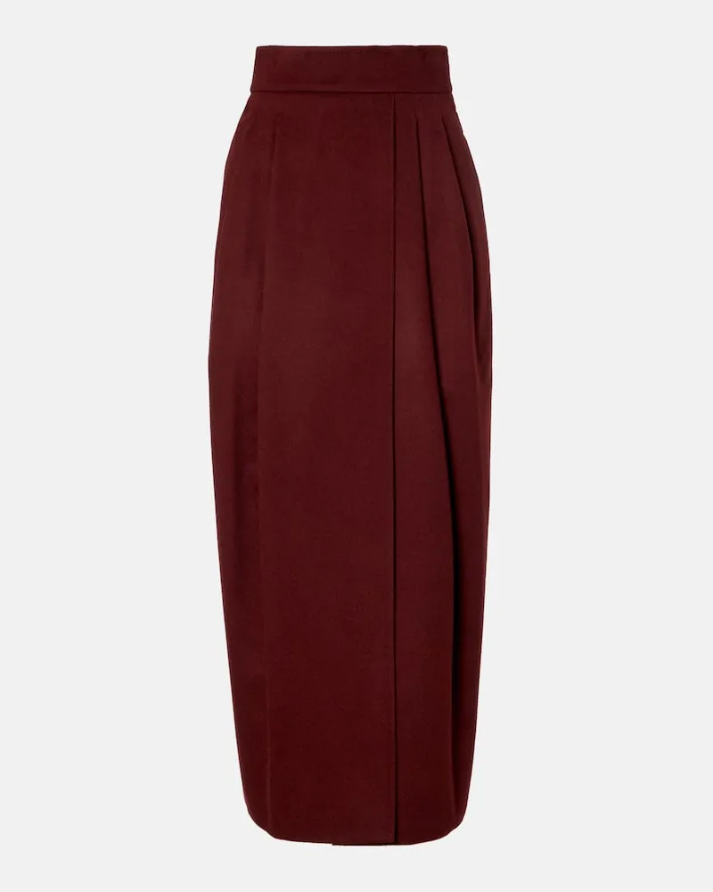 Max Mara Bleistiftrock Zattera aus Wolle Burgunderrot