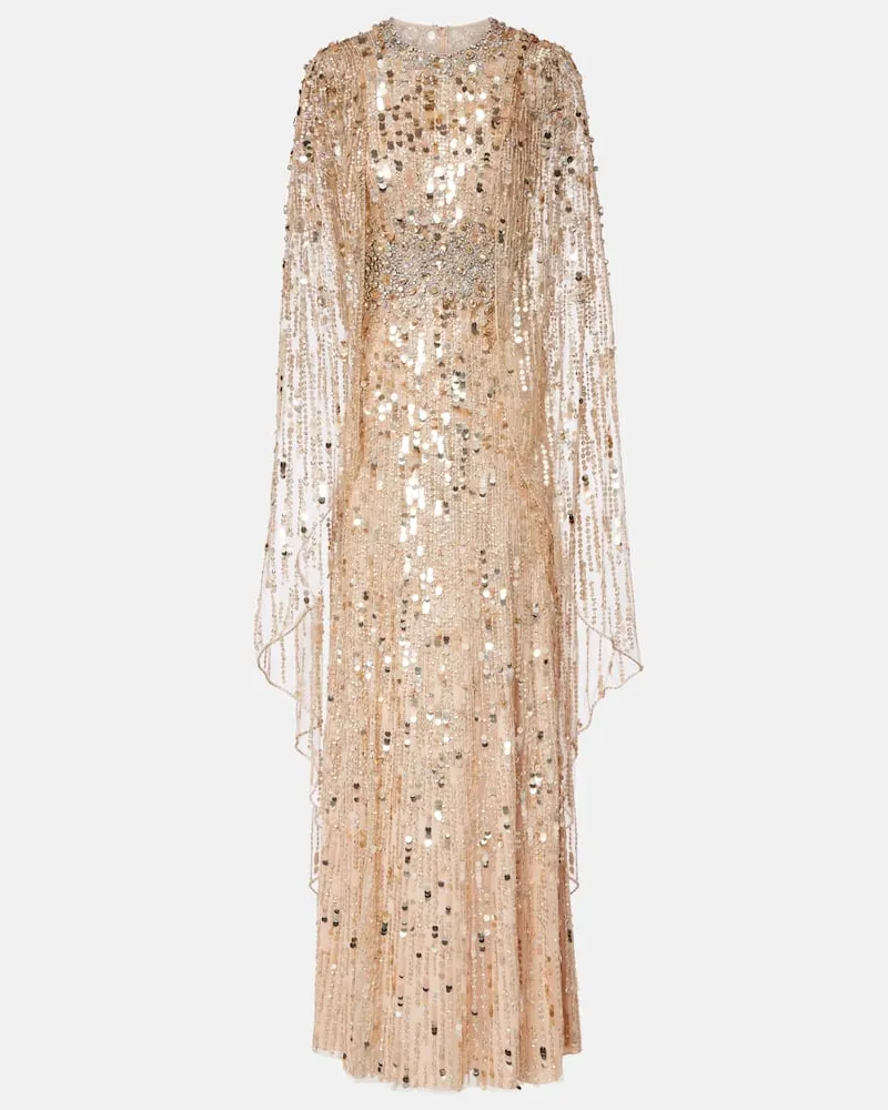 Jenny Packham Verzierte Robe Honey Dew Pink