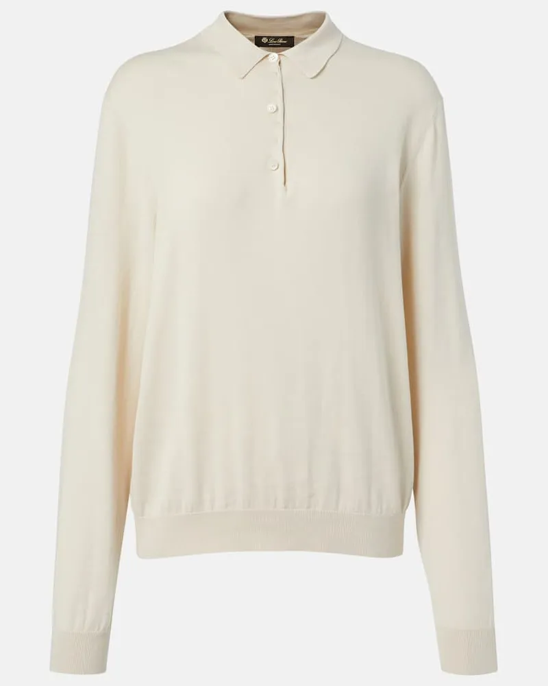 Loro Piana Polopullover Ice Wish aus Baumwolle Weiß