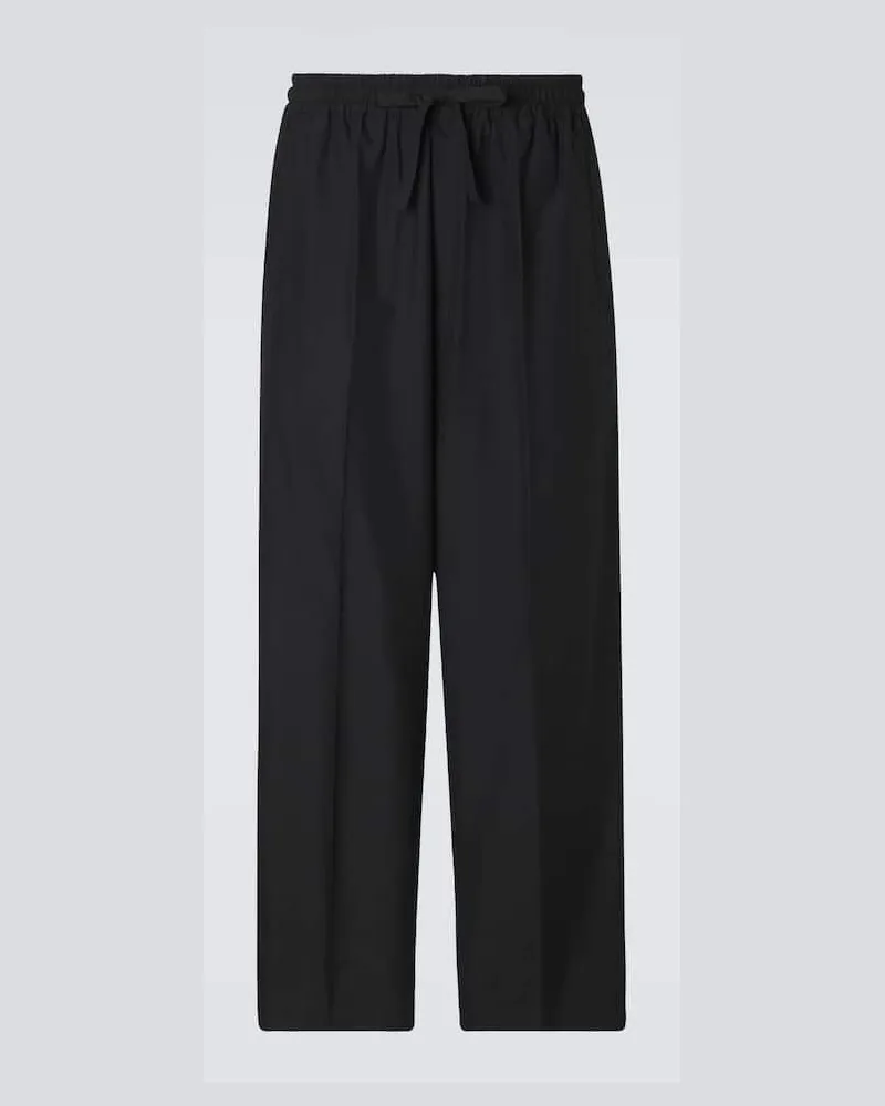 Umit Benan Gerade Hose Julian aus Seide Schwarz