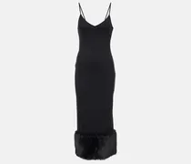 Midikleid mit Faux Shearling