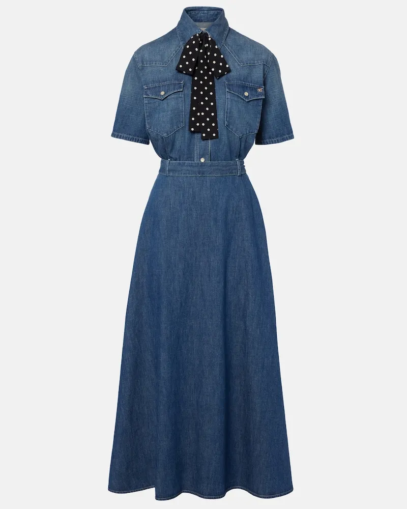 Valentino Garavani Polokleid aus Denim Blau