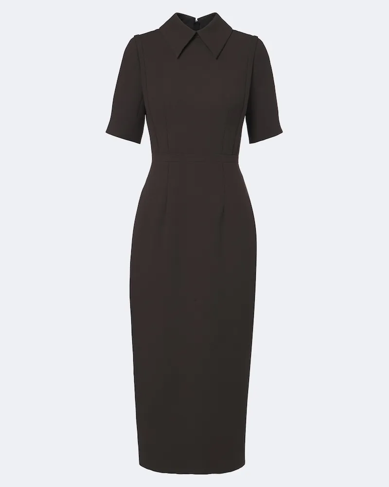 EMILIA WICKSTEAD Midikleid Valletta aus Wolle Braun