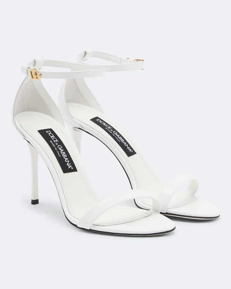 Dolce & Gabbana Sandalen DG aus Leder Weiß