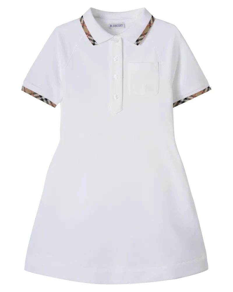 Burberry Polokleid Burberry Check aus Baumwolle Weiß