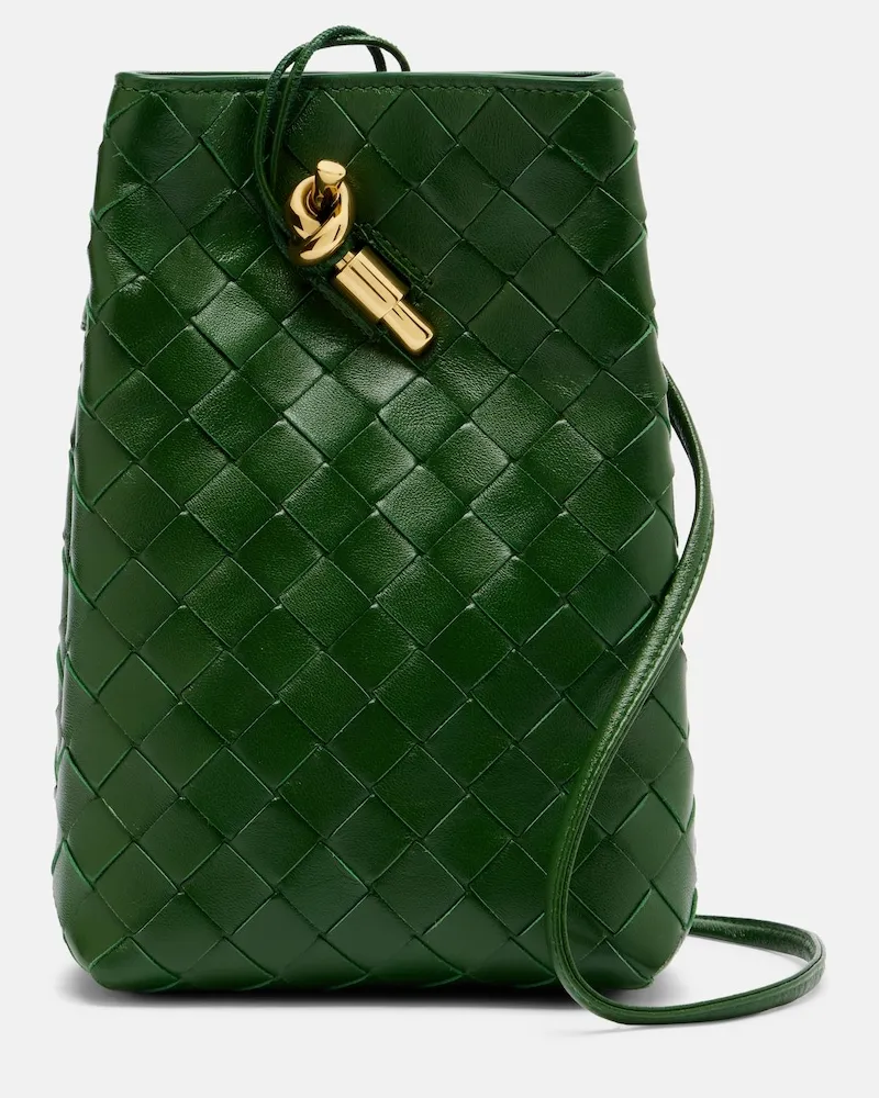 Bottega Veneta Schultertasche Andiamo Mini aus Leder Grün