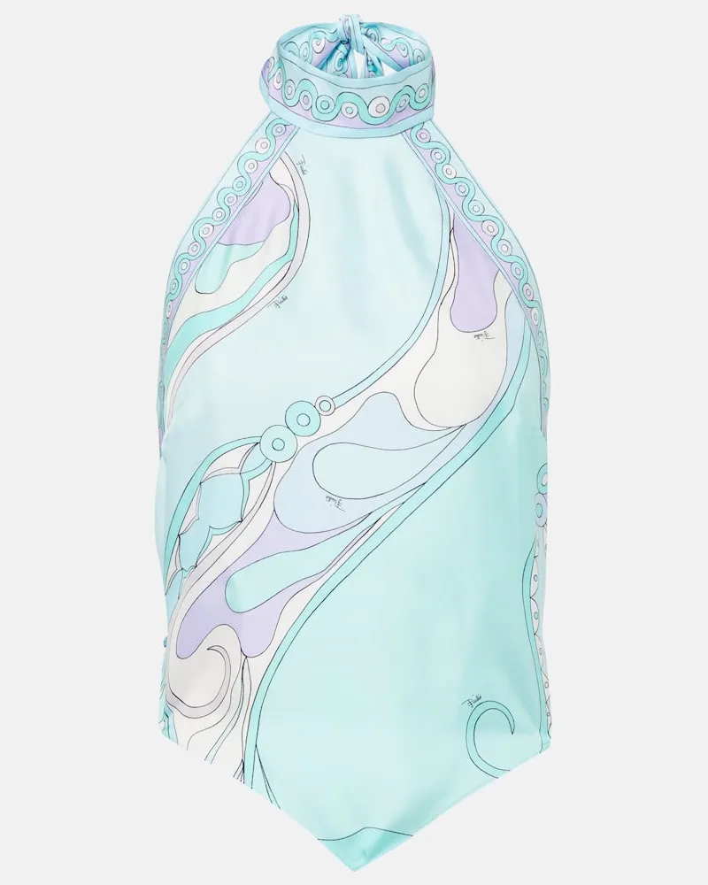 Emilio Pucci Top Orchidee aus Seiden-Twill Multicolor