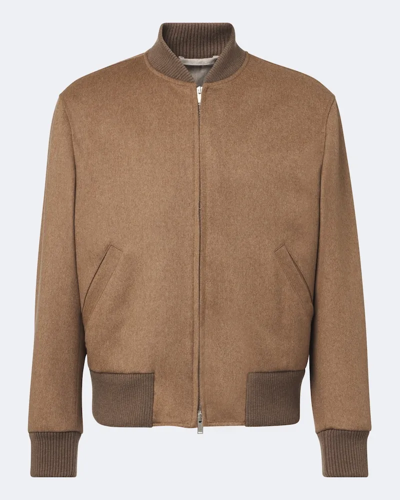 LARDINI Bomberjacke aus Schurwolle Braun