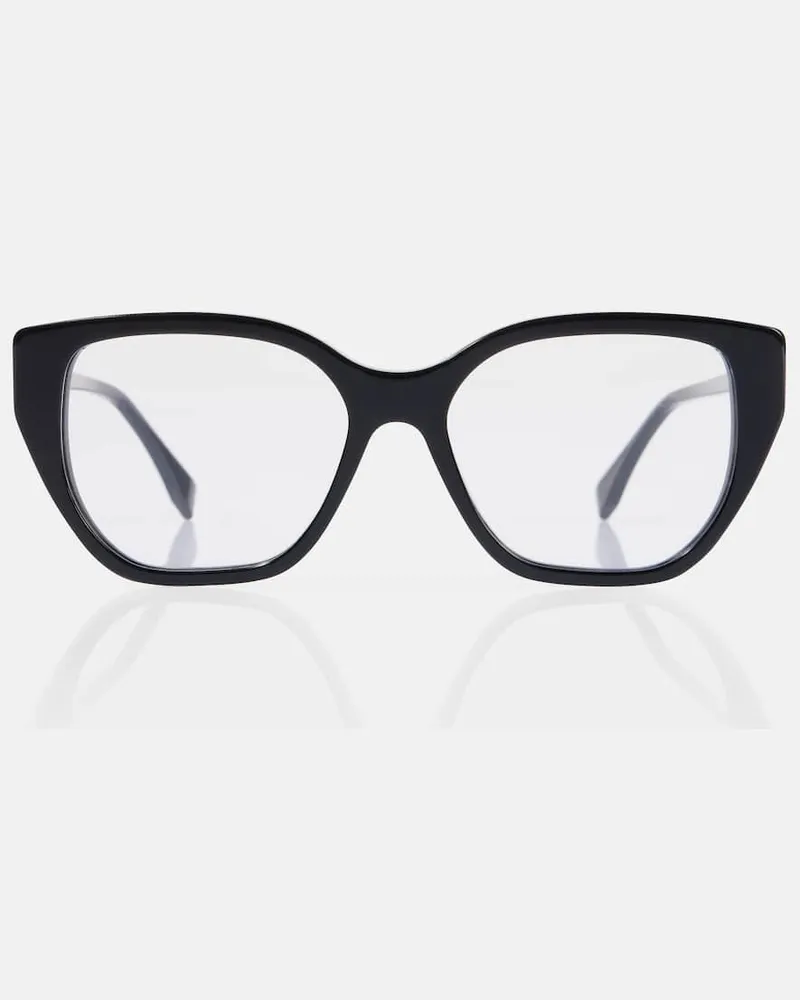 Fendi Cat-Eye-Brille FF Diamonds Schwarz