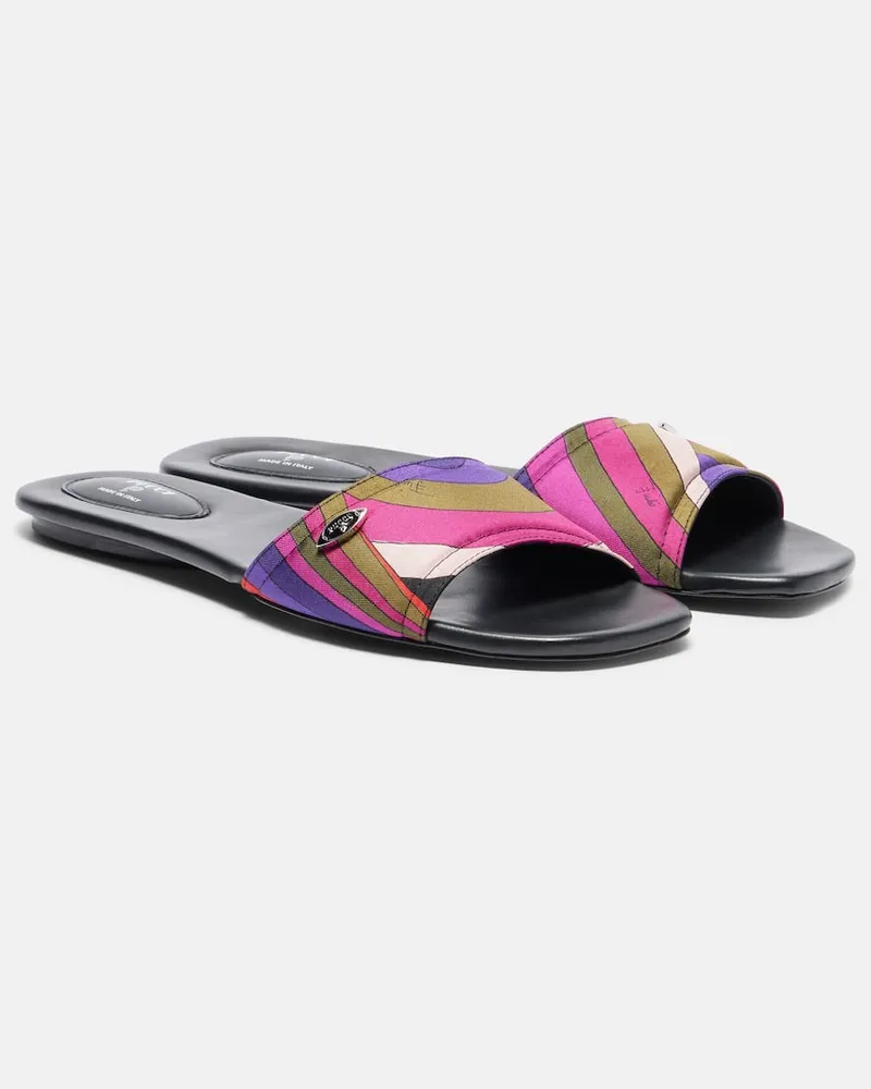 Emilio Pucci Pantoletten Yummi Iride aus Seide Multicolor