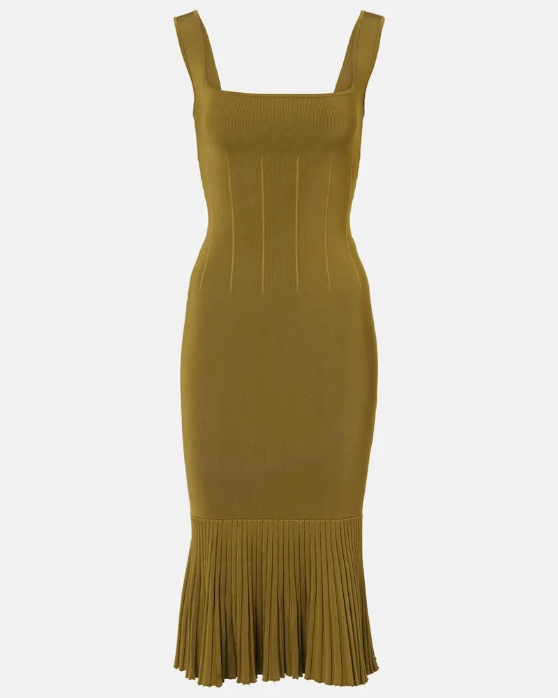 GALVAN Midikleid Atalanta aus Strick Grün