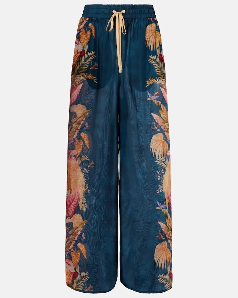 Zimmermann Weite Hose Ascension aus Seide Multicolor