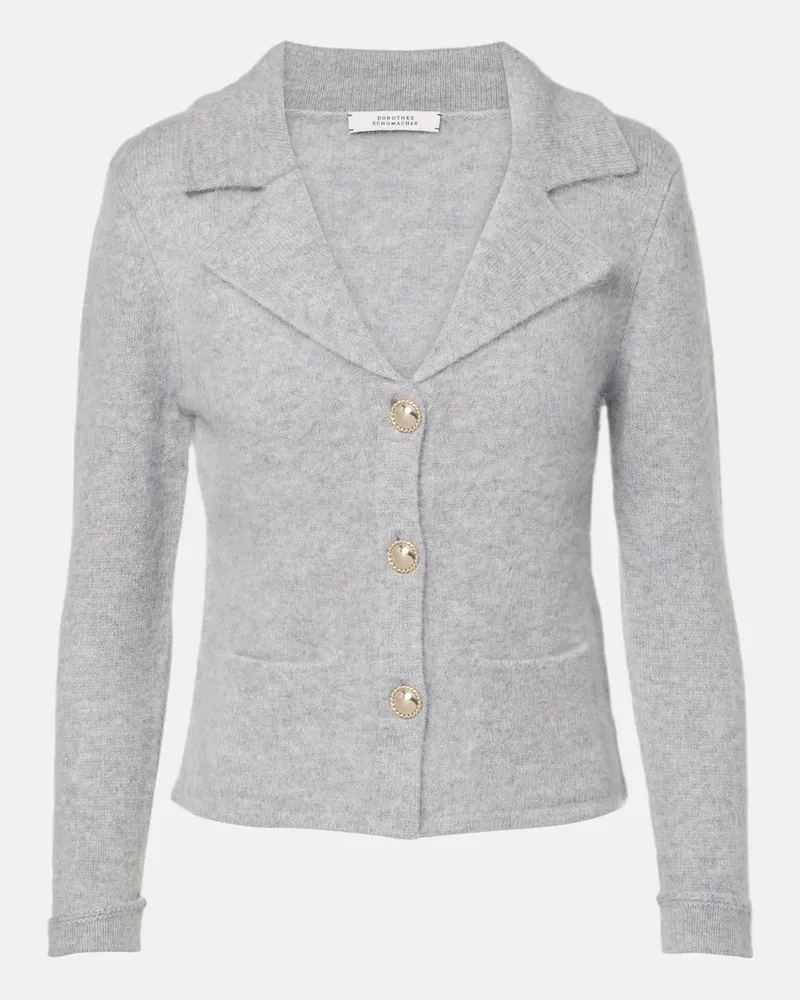 Dorothee Schumacher Cardigan Fluffy Statements aus Wolle und Kaschmir Grau