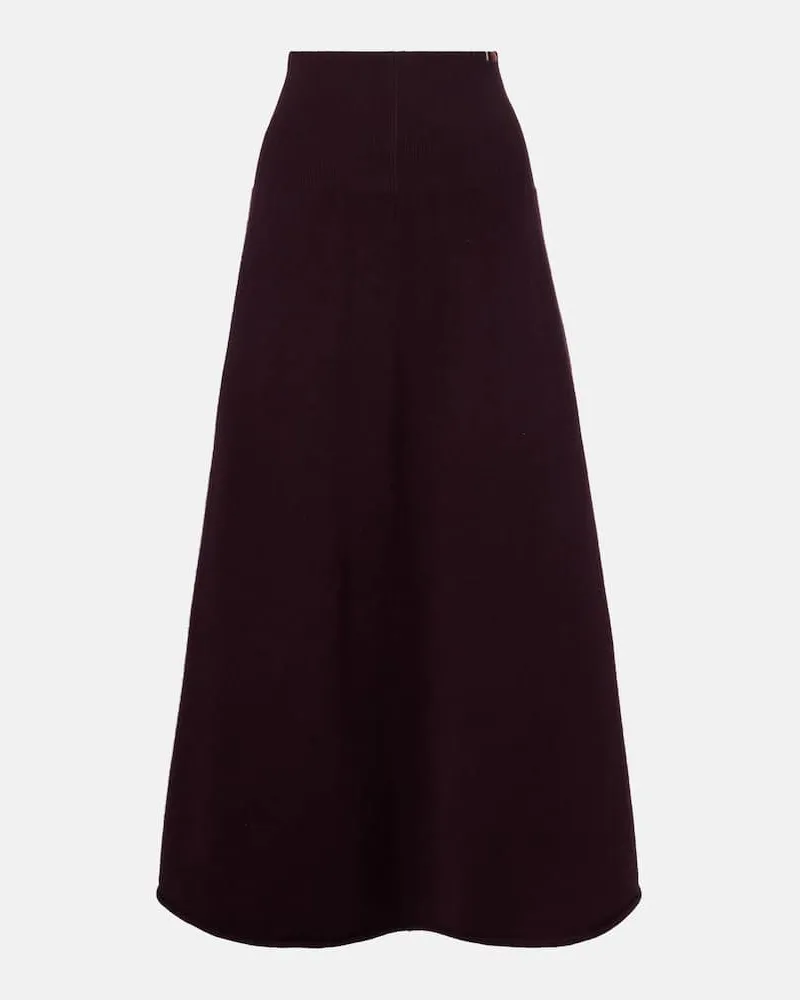 extreme cashmere Maxirock N°388 Ease aus einem Kaschmirgemisch Burgunderrot