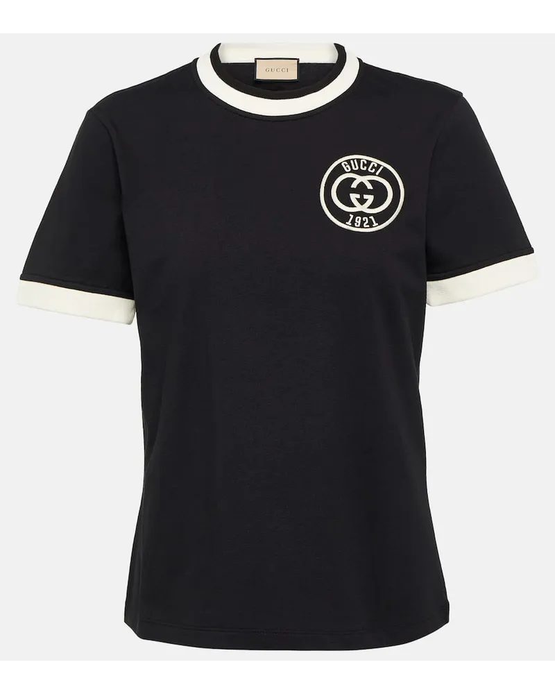 Gucci T-Shirt Interlocking G aus Baumwoll-Jersey Blau