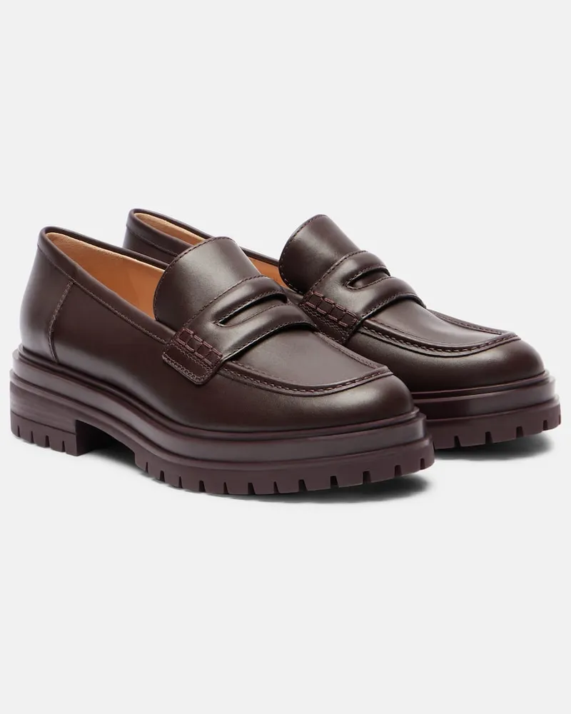 Gianvito Rossi Loafers aus Leder Burgund