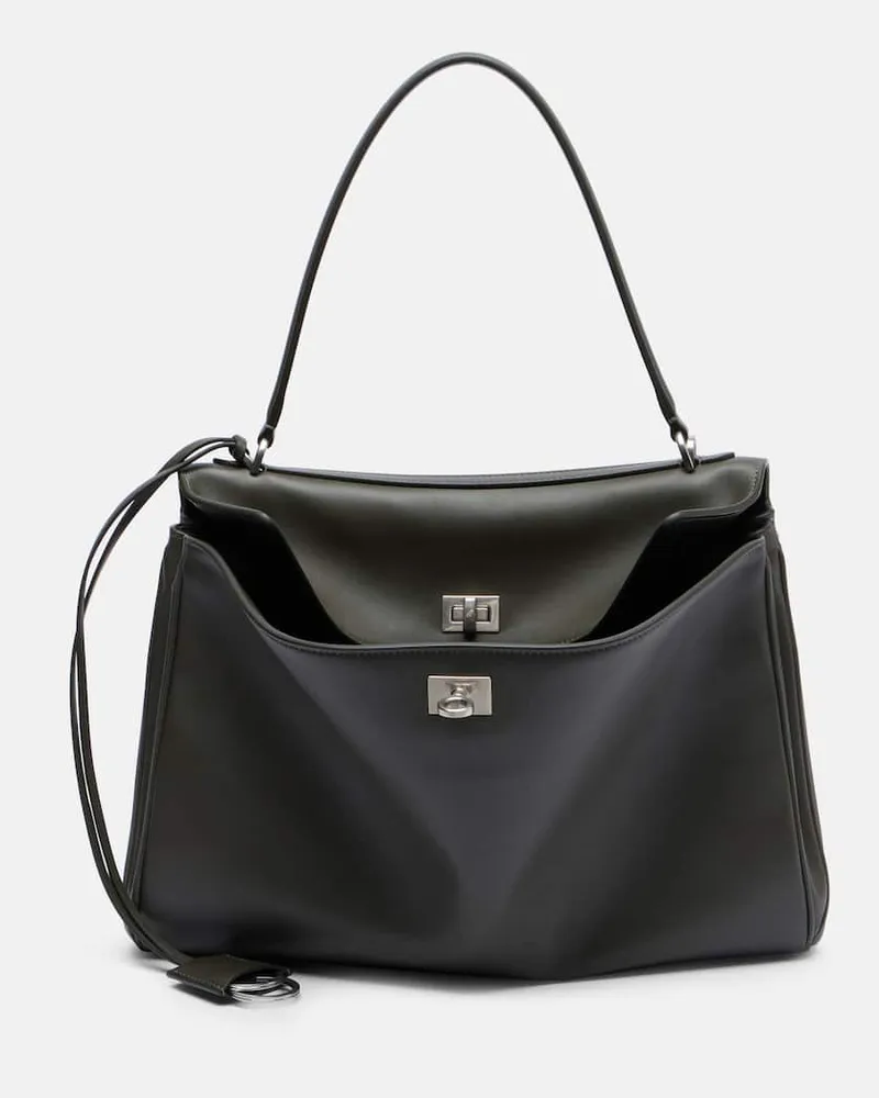 Balenciaga Tote Bag Rodeo Medium aus Leder Grün