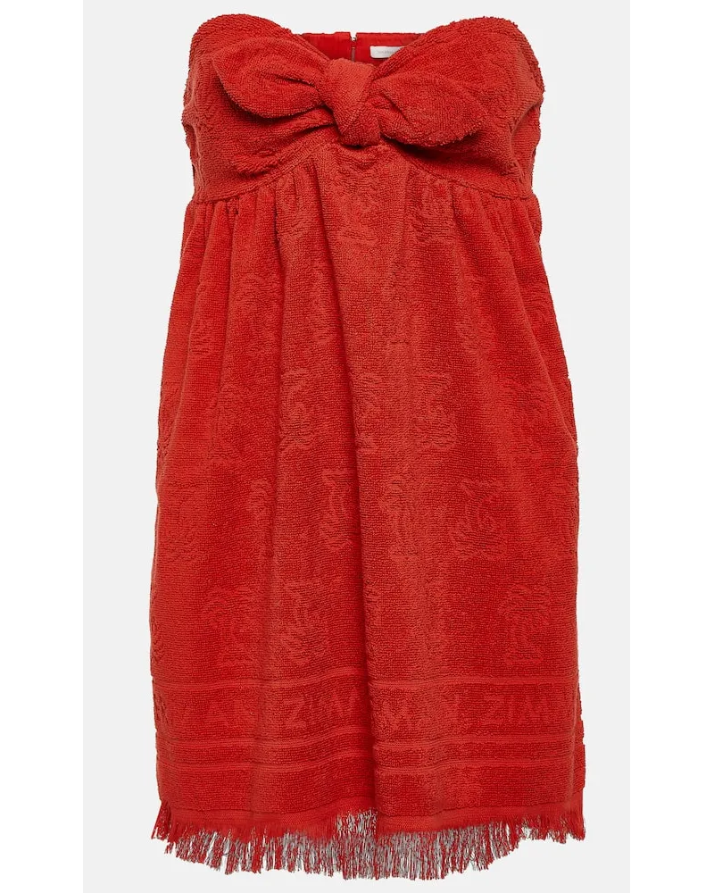 Zimmermann Minikleid Alight aus Frottee Rot