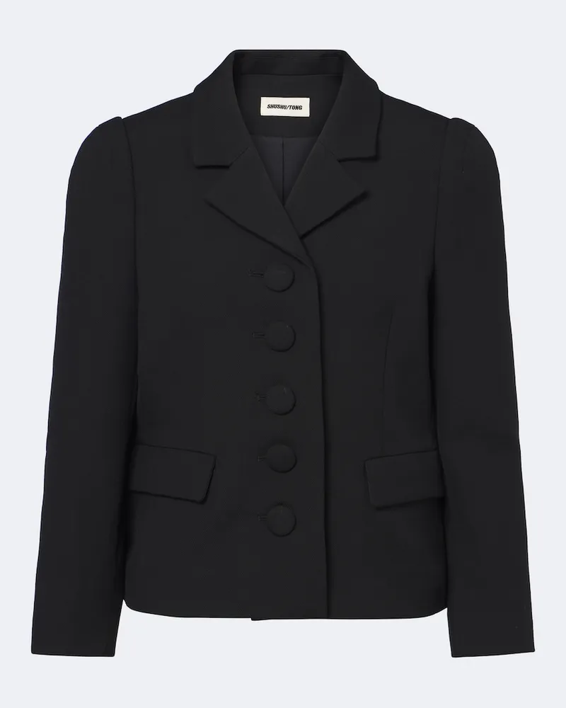 SHUSHU/TONG Jacke aus Wolle und Seide Schwarz
