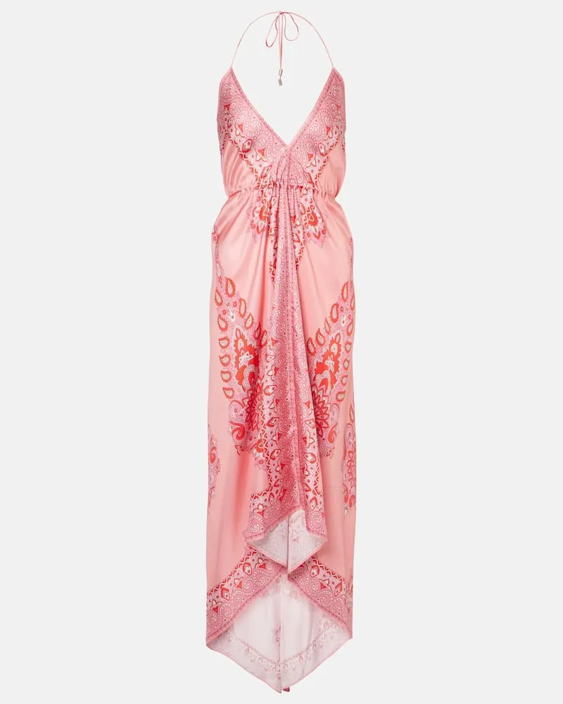 Etro Midikleid aus Seide Pink