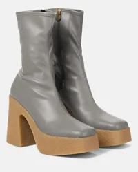 Stella McCartney Ankle Boots aus Lederimitat Grau