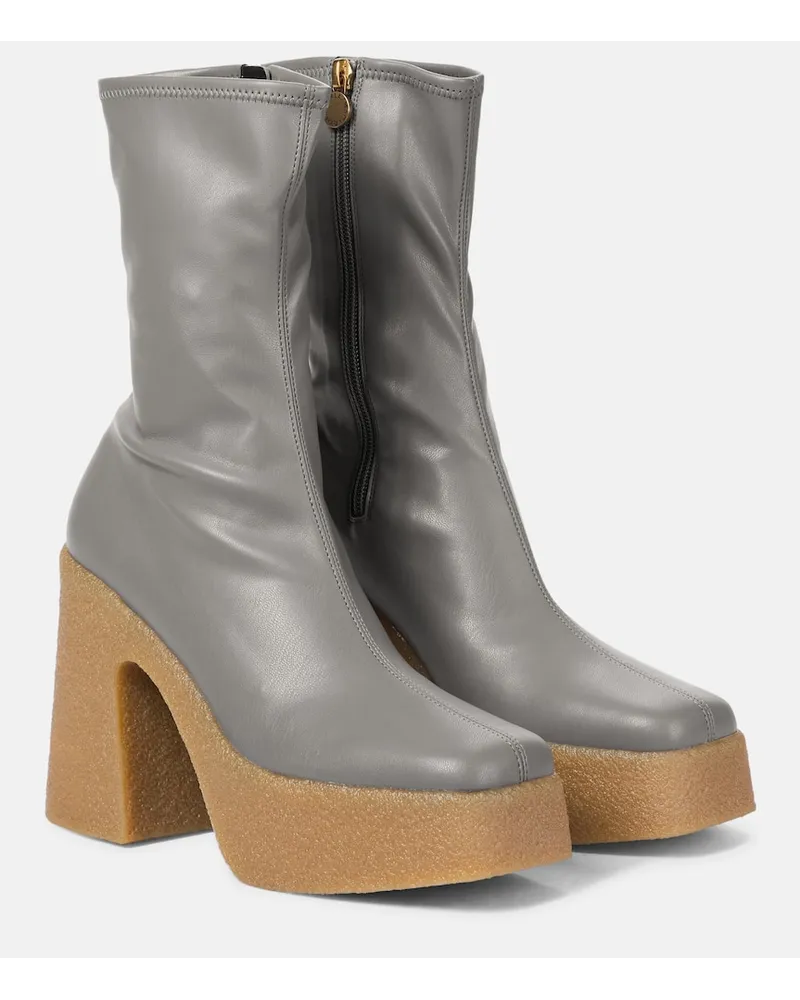 Stella McCartney Ankle Boots aus Lederimitat Grau