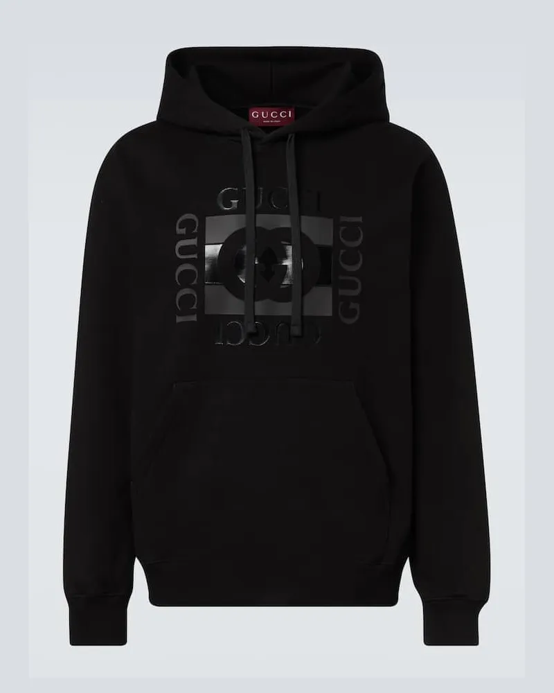 Gucci Hoodie aus Baumwoll-Jersey Schwarz