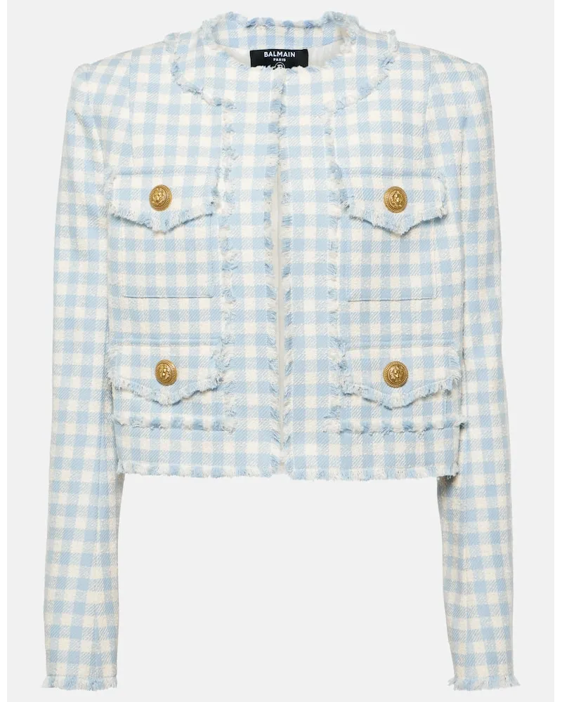 Balmain Jacke aus Tweed Blau