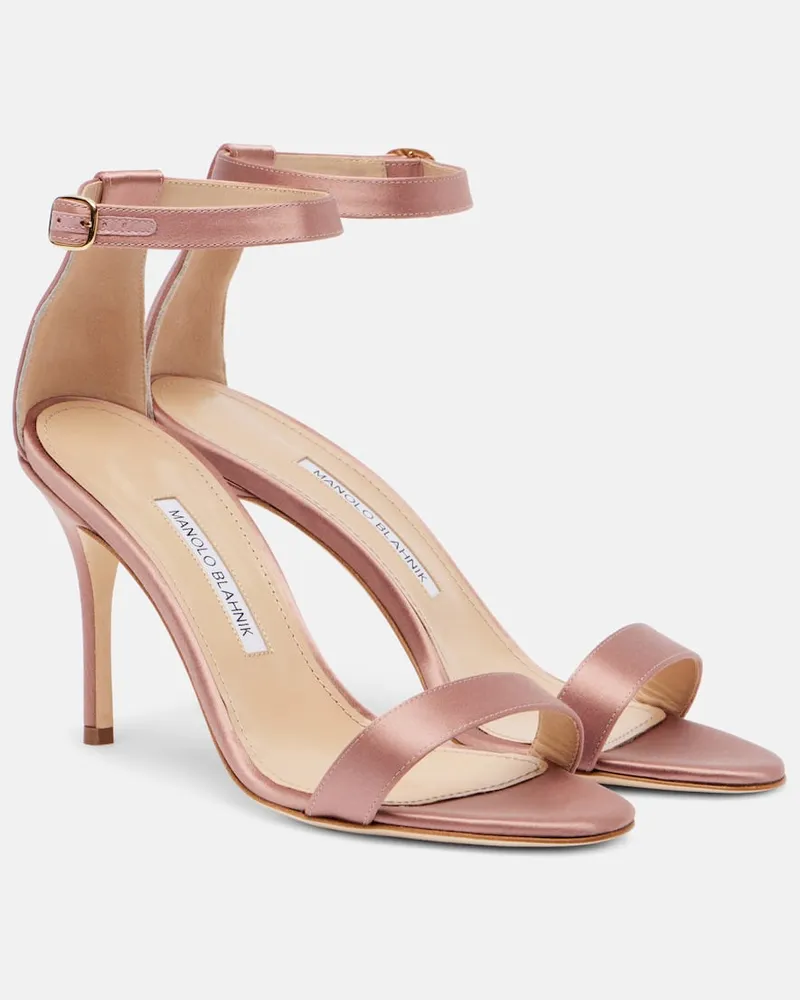 Manolo Blahnik Sandalen Chaos aus Satin Rosa