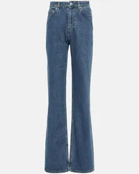 Burberry High-Rise Straight Jeans Blau