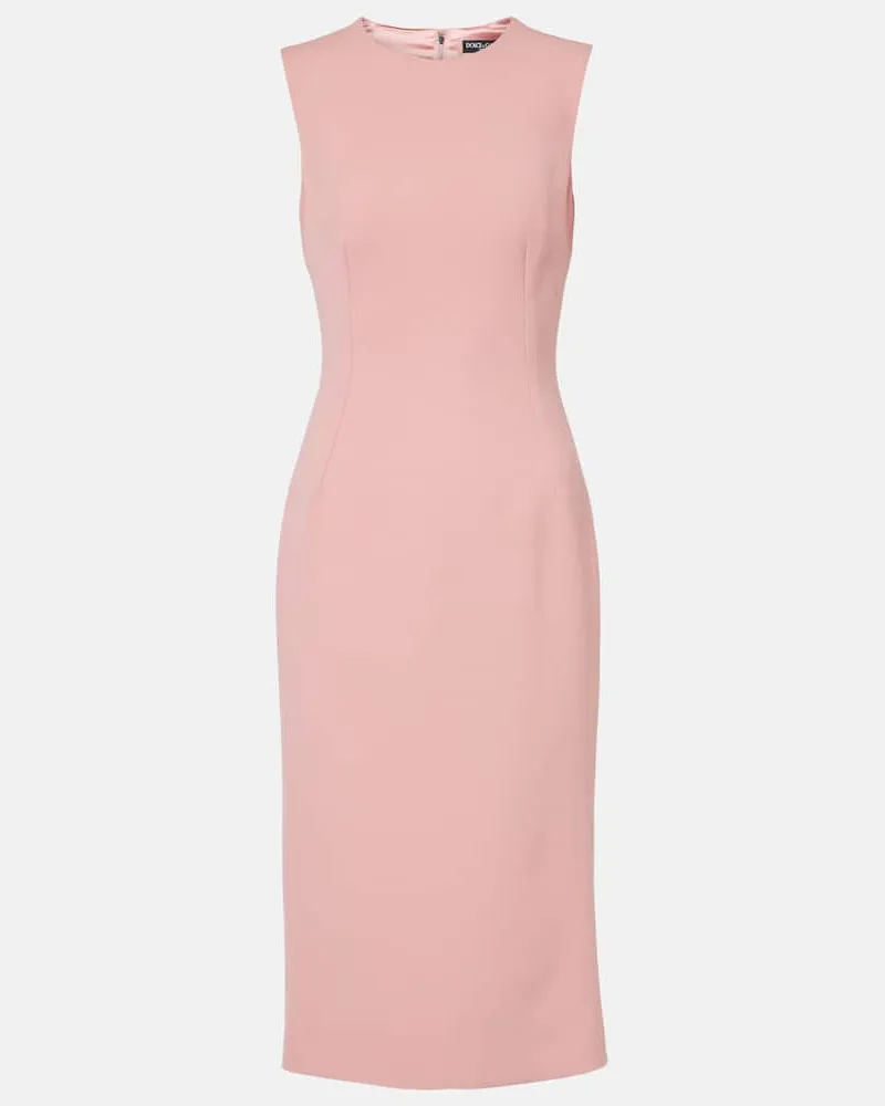 Dolce & Gabbana Midikleid aus Schurwolle Rosa