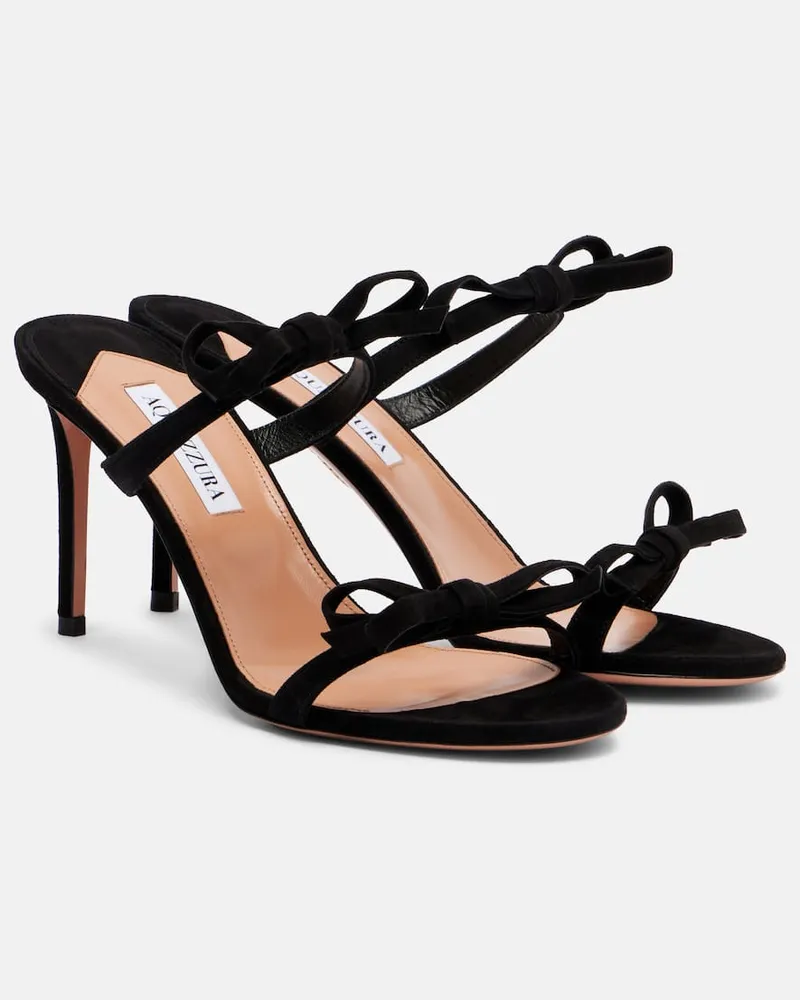 Aquazzura Sandalen Soave 85 aus Veloursleder Schwarz
